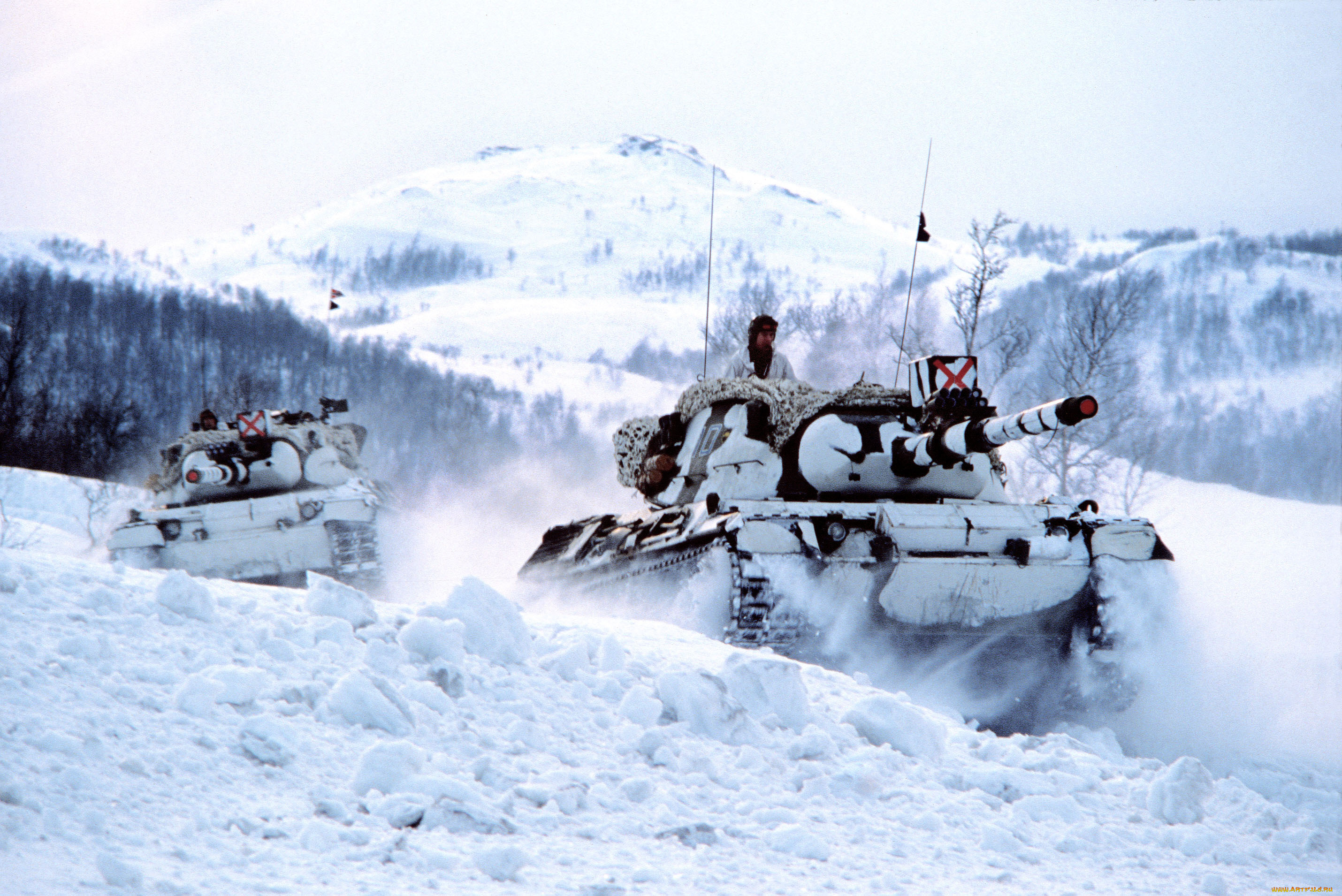 техника, военная, леопард, снег, танк