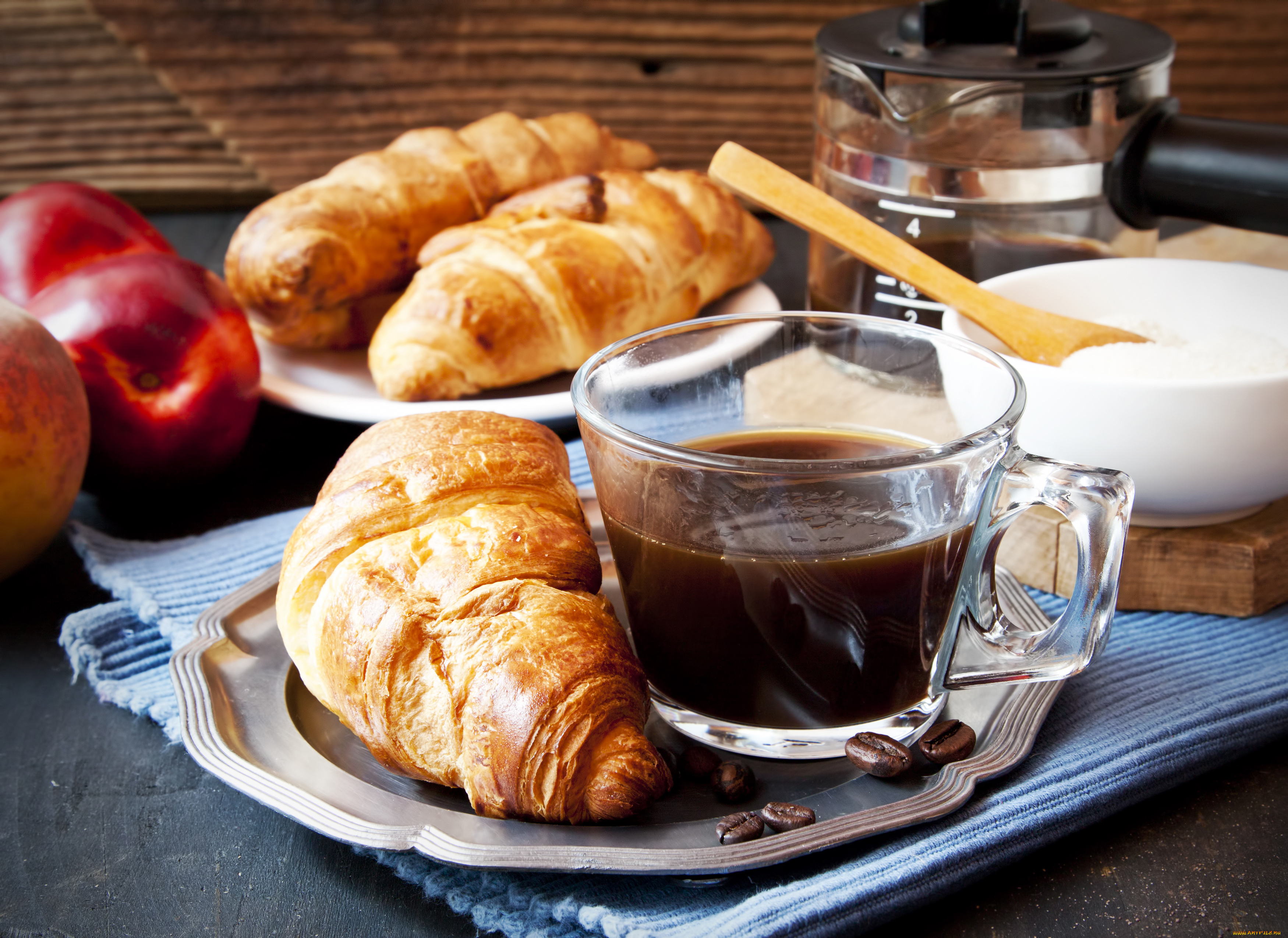 еда, кофе, , кофейные, зёрна, cup, coffee, croissant, breakfast, круассаны, завтрак, сливки