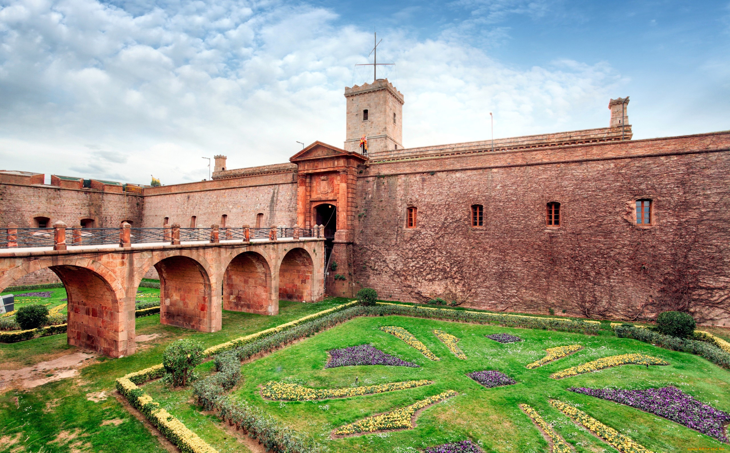 montjuic, castle, города, барселона, , испания, montjuic, castle