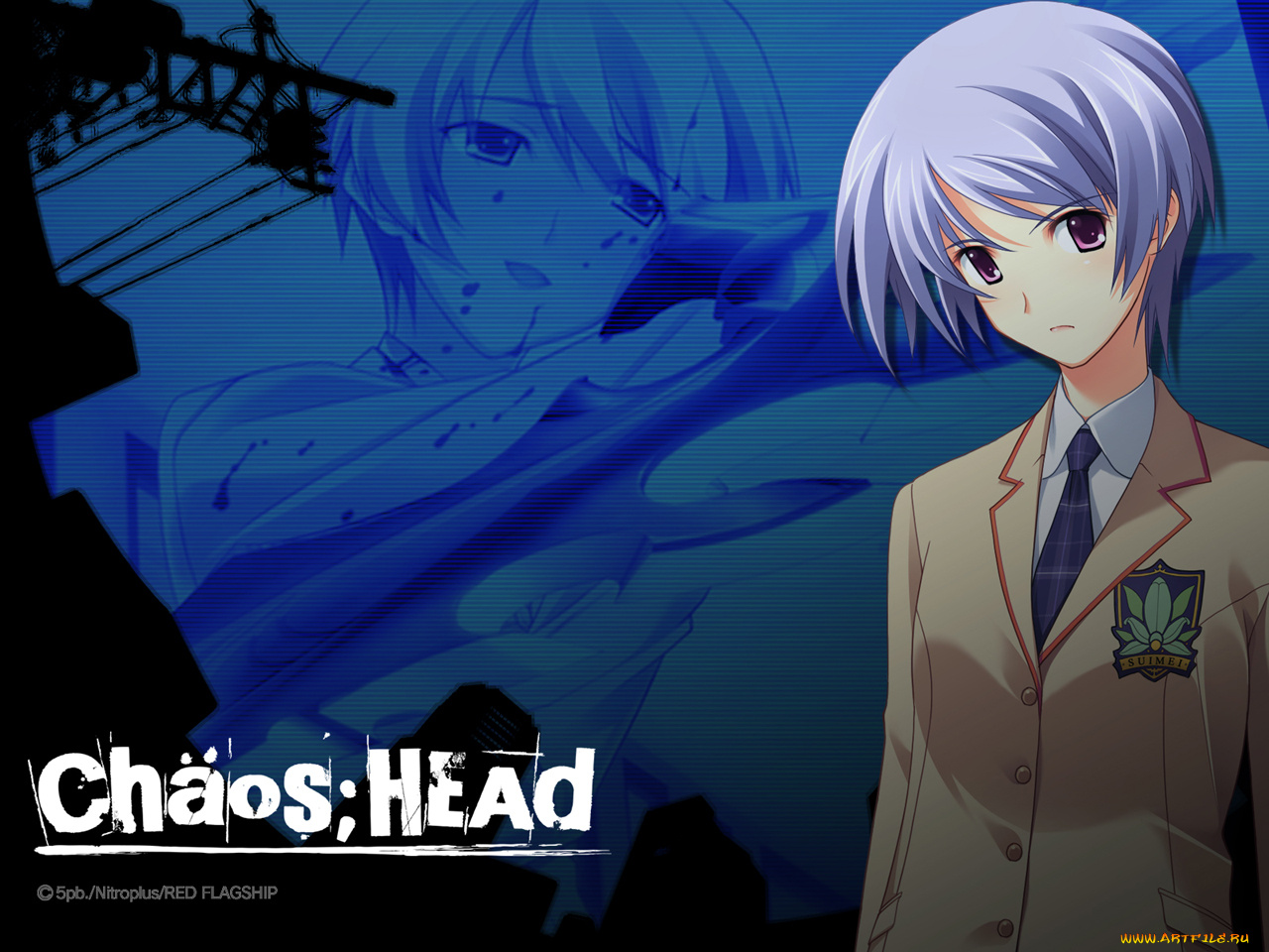 аниме, chaos, head