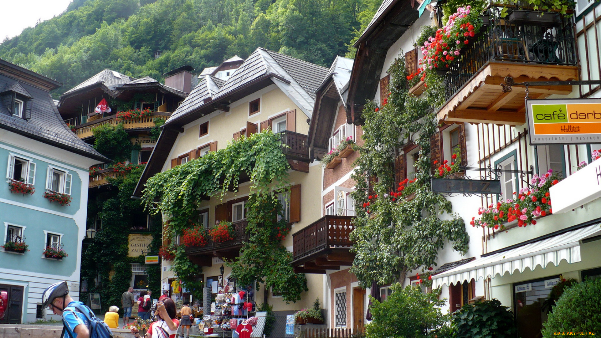 города, здания, дома, hallstatt, австрия