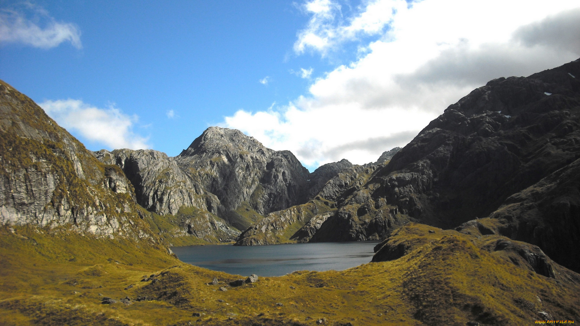 fiordland, national, park, новая, зеландия, природа, горы, озеро