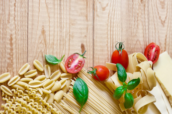 Картинка еда макаронные+блюда паста базилик помидор