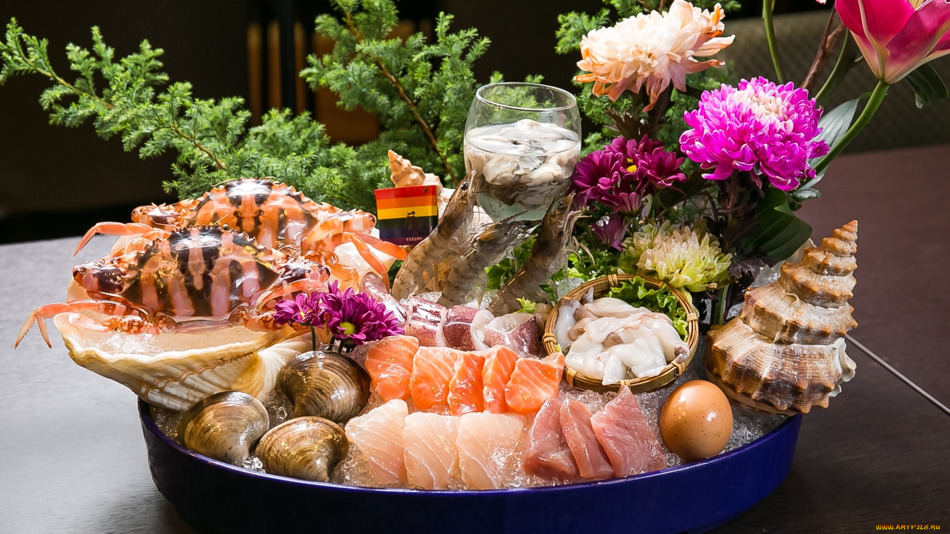 еда, рыба, , морепродукты, , суши, , роллы, сервировка, крабы, дизайн, морепродукты, японская, кухня, цветы, кальмары, мидии, креветки, лосось, моллюски, ракушка