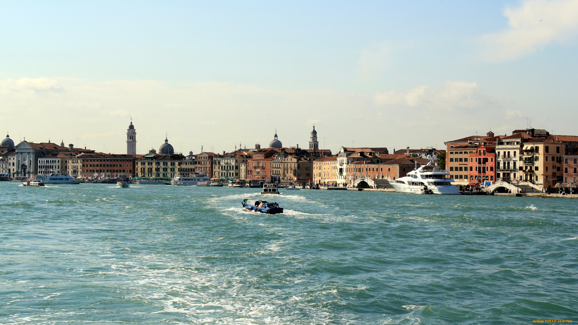 города, венеция, , италия, залив, яхта, лодки