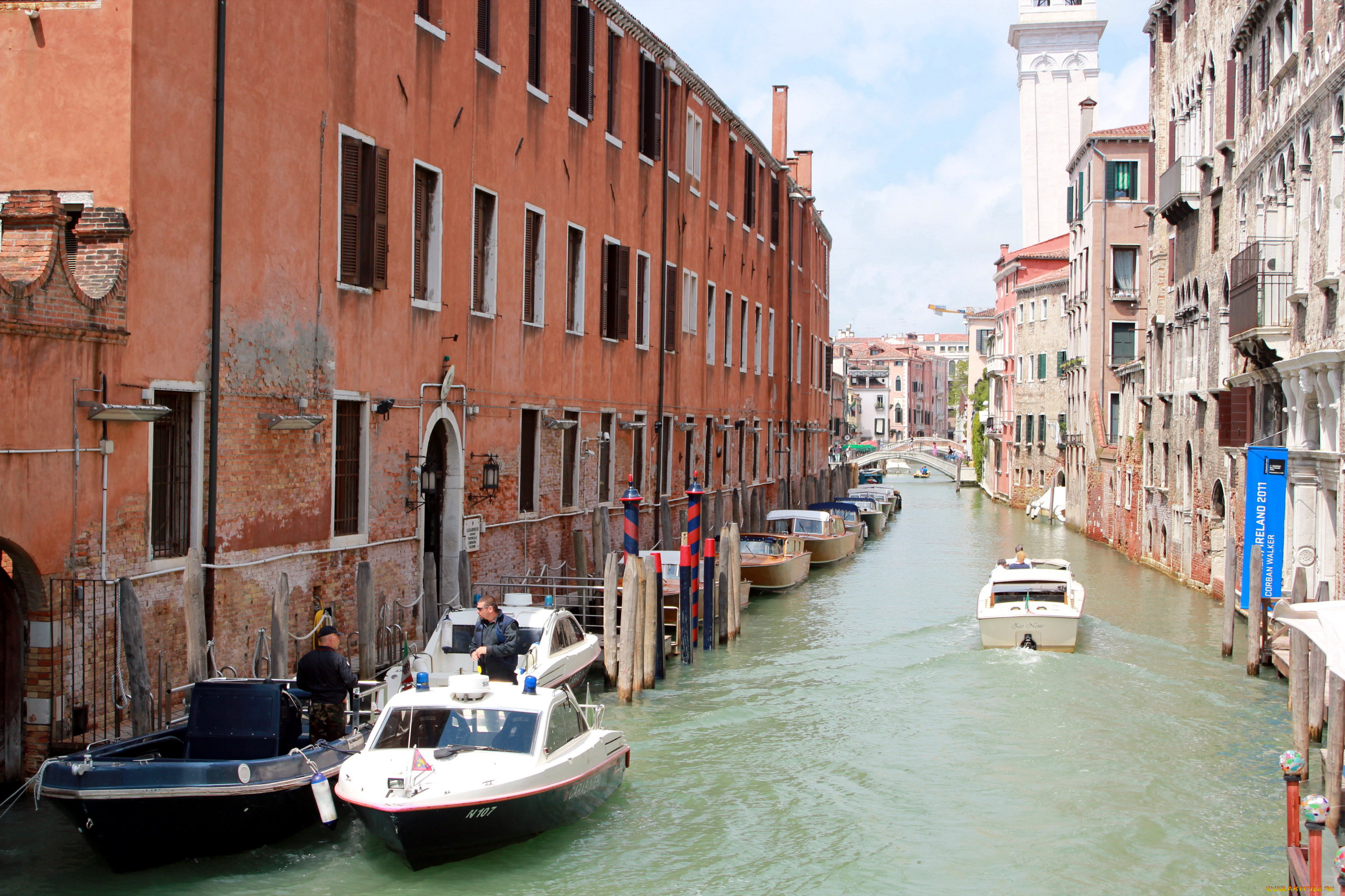 города, венеция, , италия, лодки, здания, мостики, канал