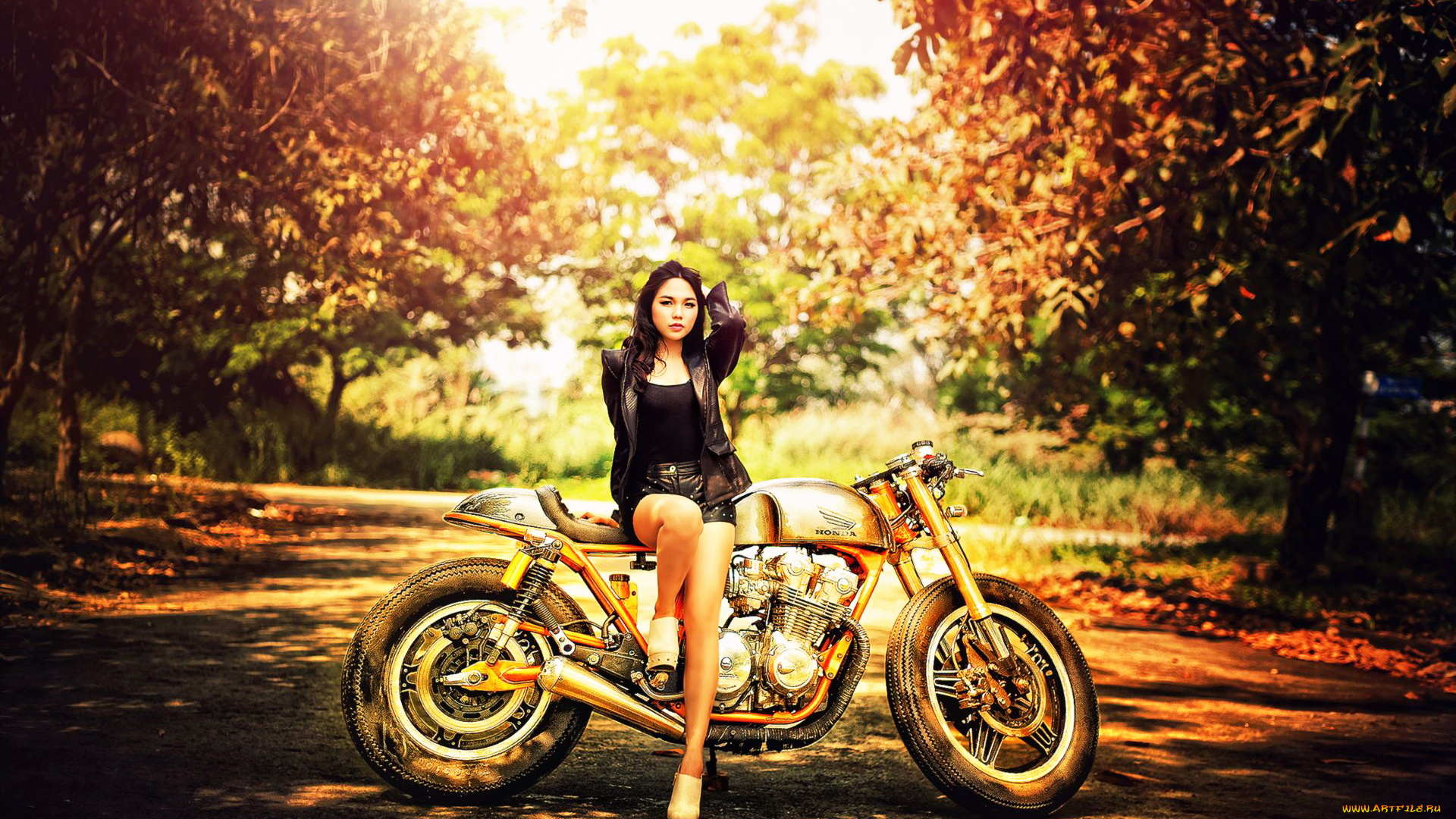 girls, and, moto, 48, мотоциклы, мото, с, девушкой, girls, moto, желтый