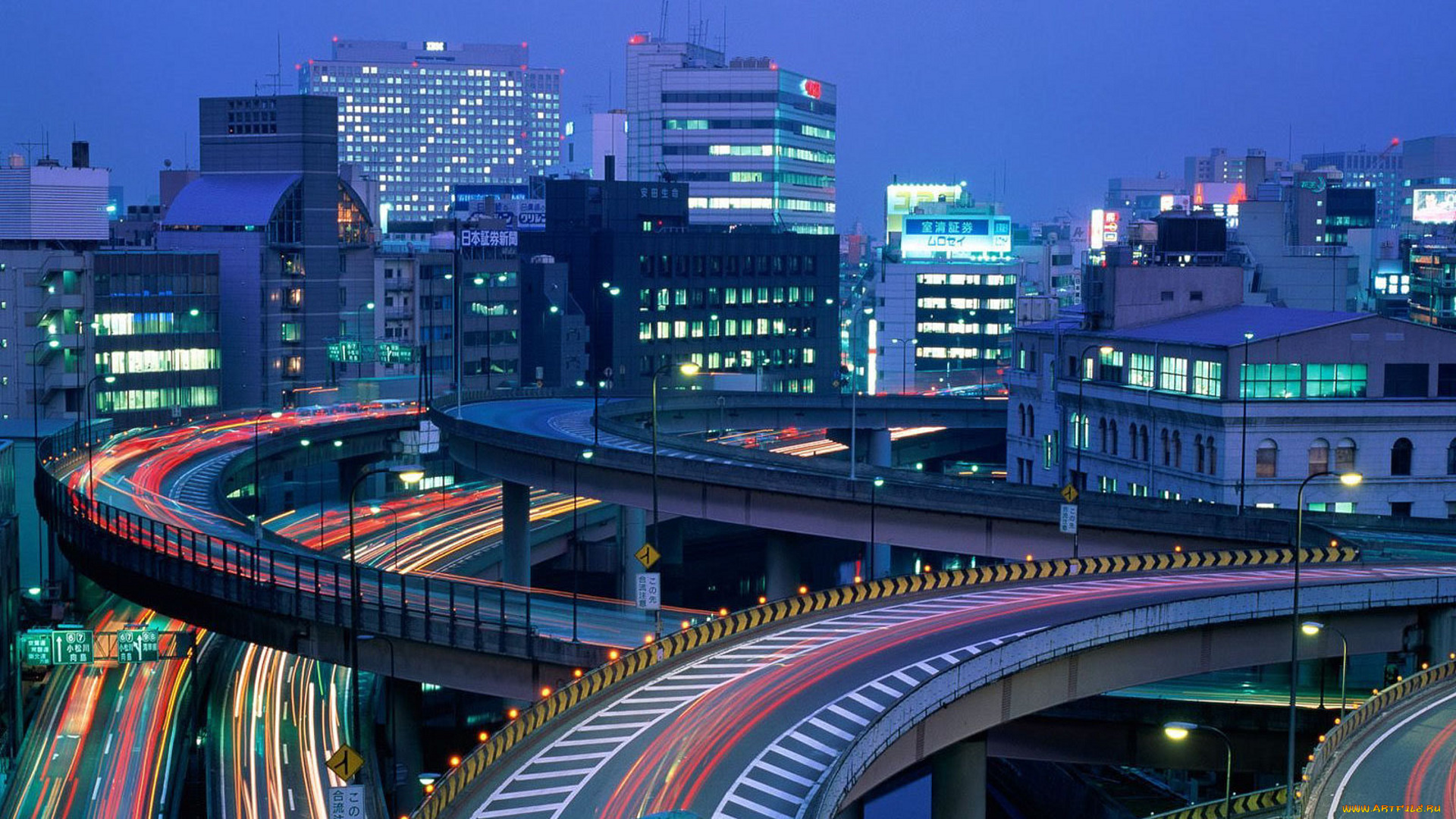 города, токио, , Япония, огни, дороги, здания, поток, развязки, дома, город
