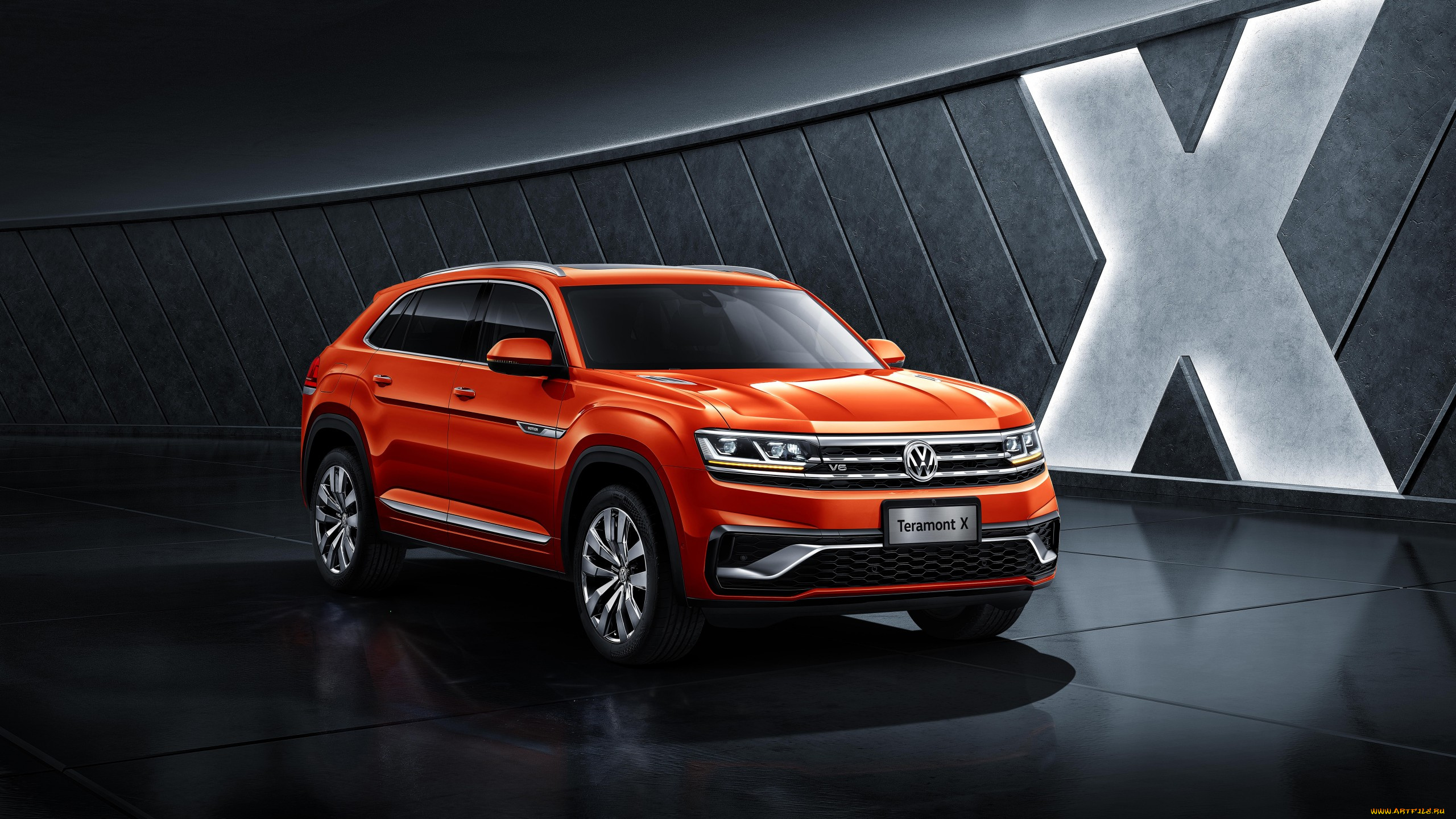 2019, volkswagen, teramont, x, автомобили, volkswagen, teramont, x, кроссовер, оранжевый, 2019