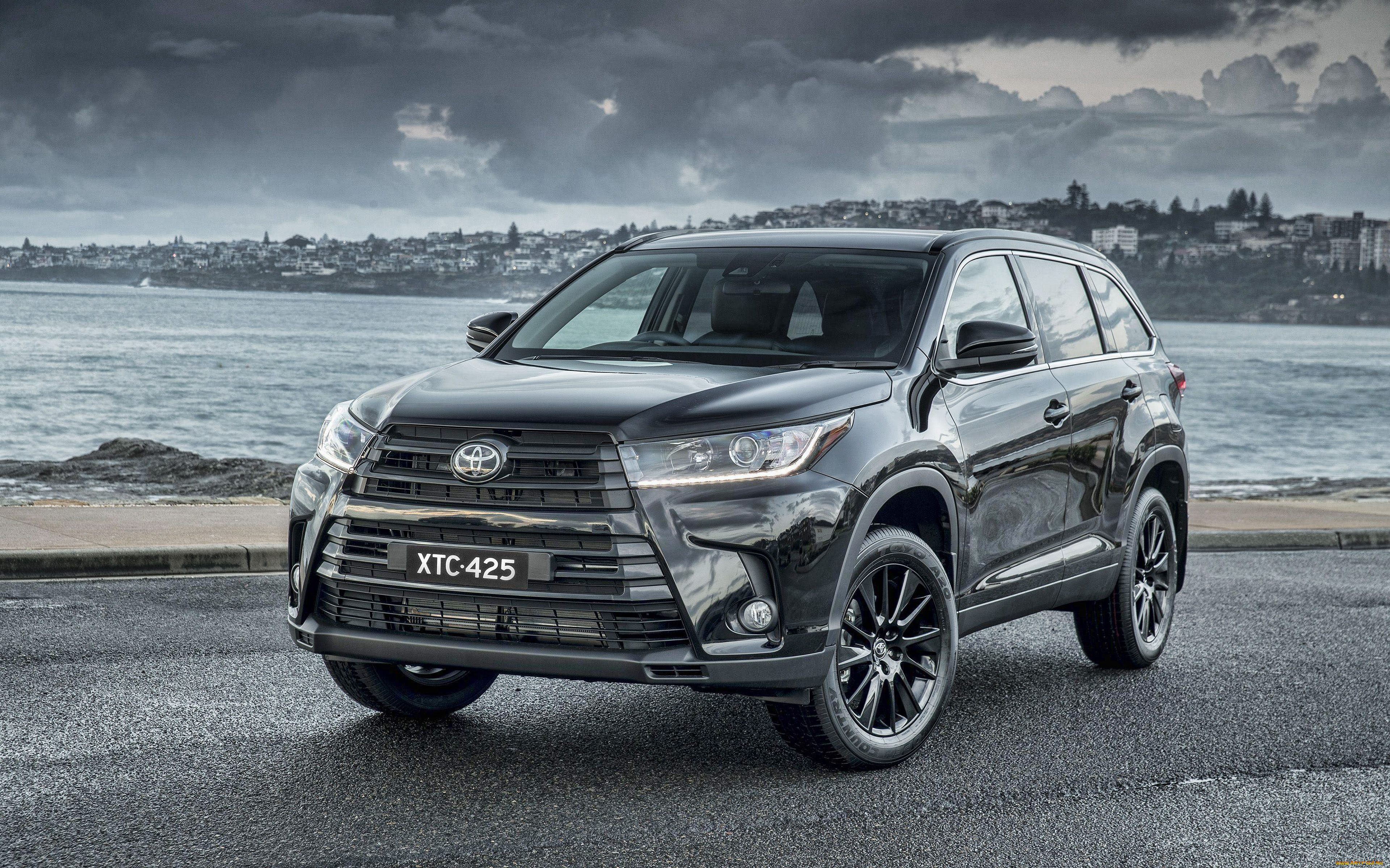 2019, toyota, highlander, black, edition, автомобили, toyota, 2019, highlander, тюнинг, 4k, kluger, black, edition, тойота, японские, xu50