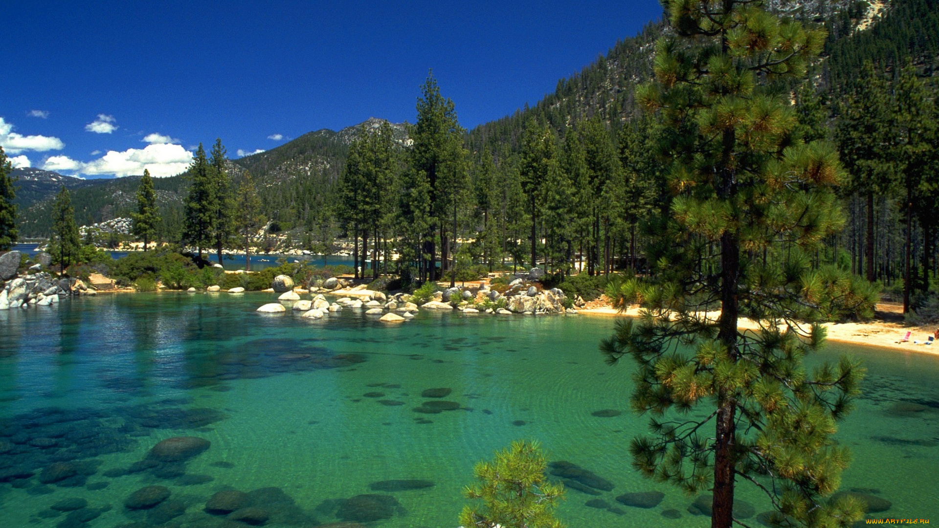 lake, tahoe, kalifornien, nevada, usa, природа, реки, озера