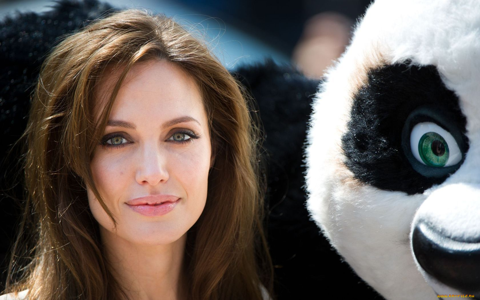 Angelina, Jolie, девушки, , , панда, улыбка