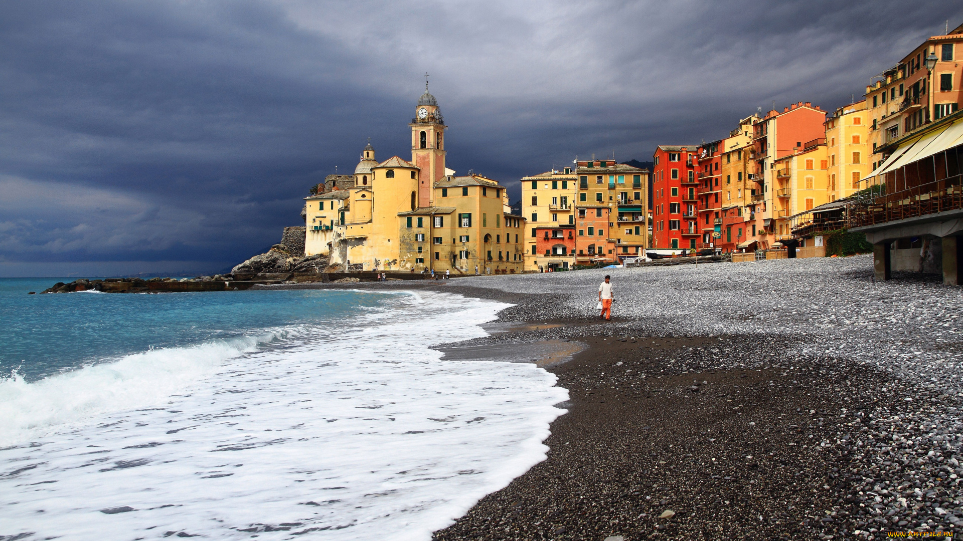 города, пейзажи, camogli, liguria, italy