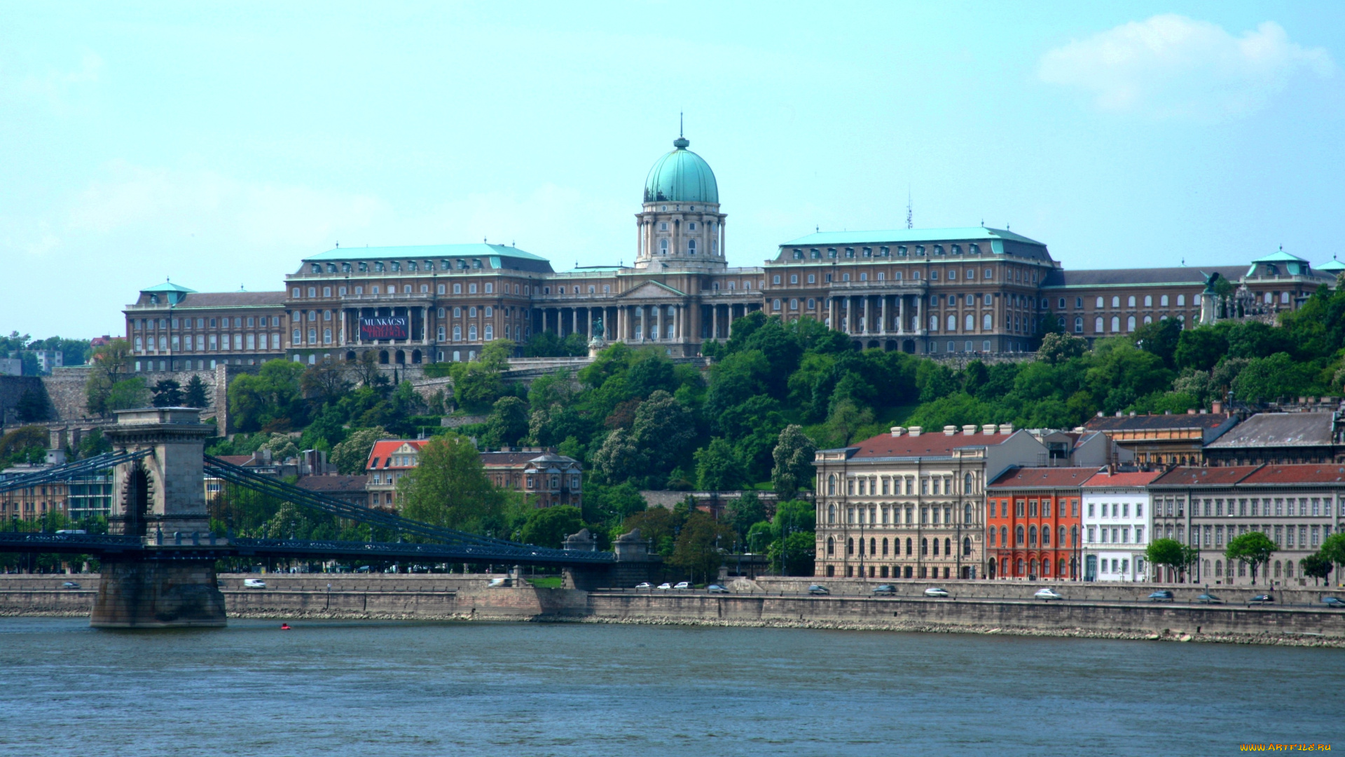 королевский, дворец, будапешт, города, венгрия, река, купол, большой