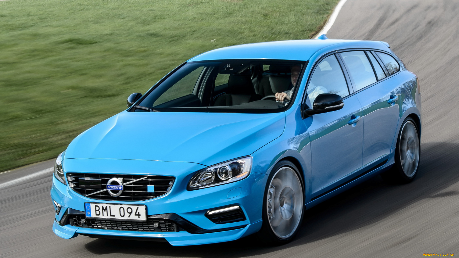 автомобили, volvo, polestar, v60, синий, 2014г