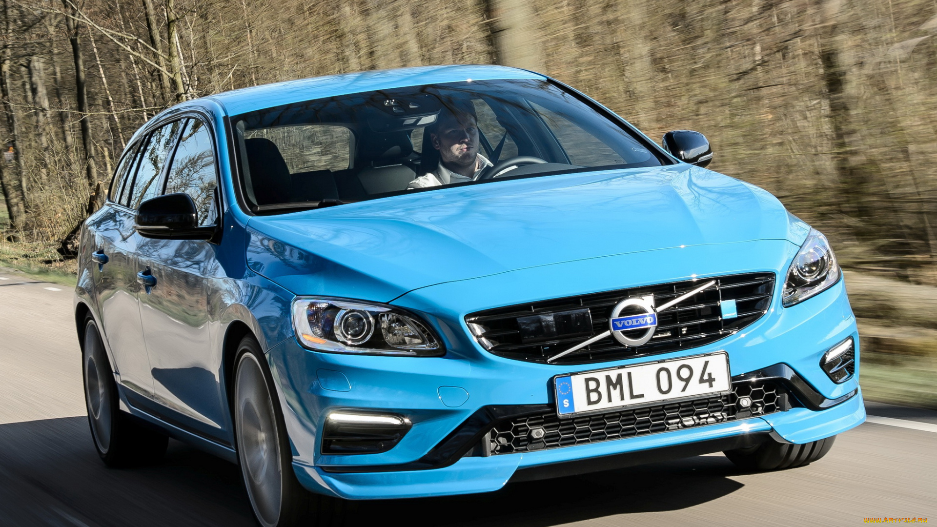 автомобили, volvo, polestar, v60, синий, 2014г