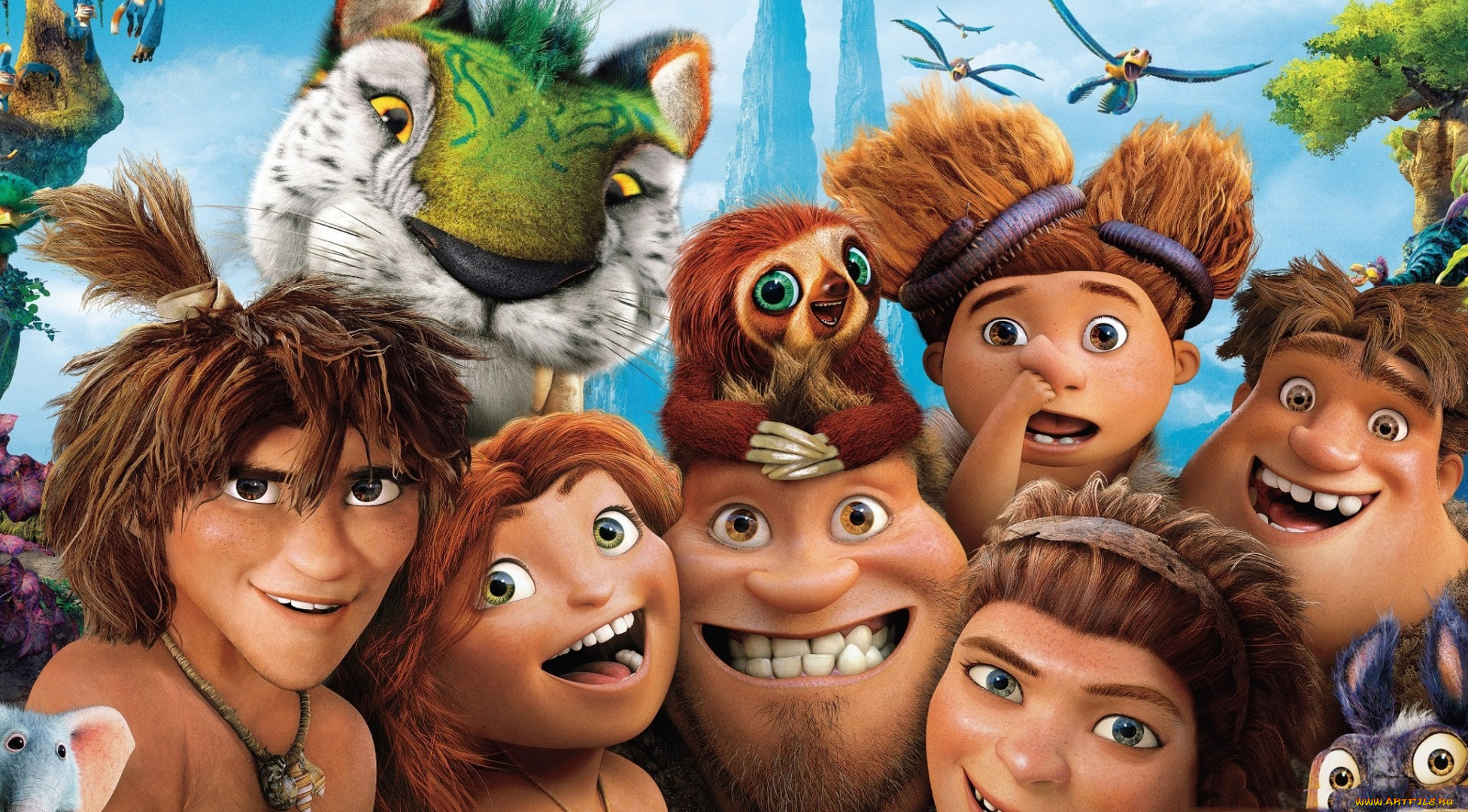 мультфильмы, the, croods, animated, film, tora, caveman, family, tiger, the, croods, 2, movie, face