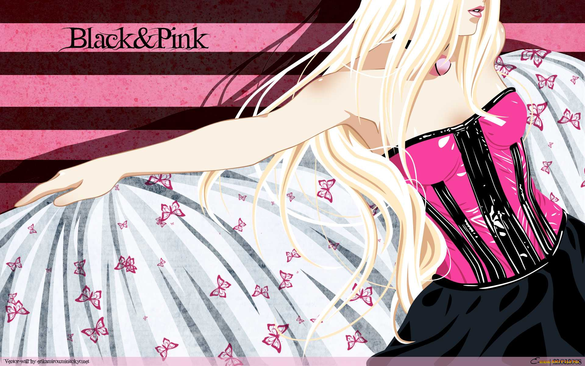 black&, pink, аниме, *unknown, другое