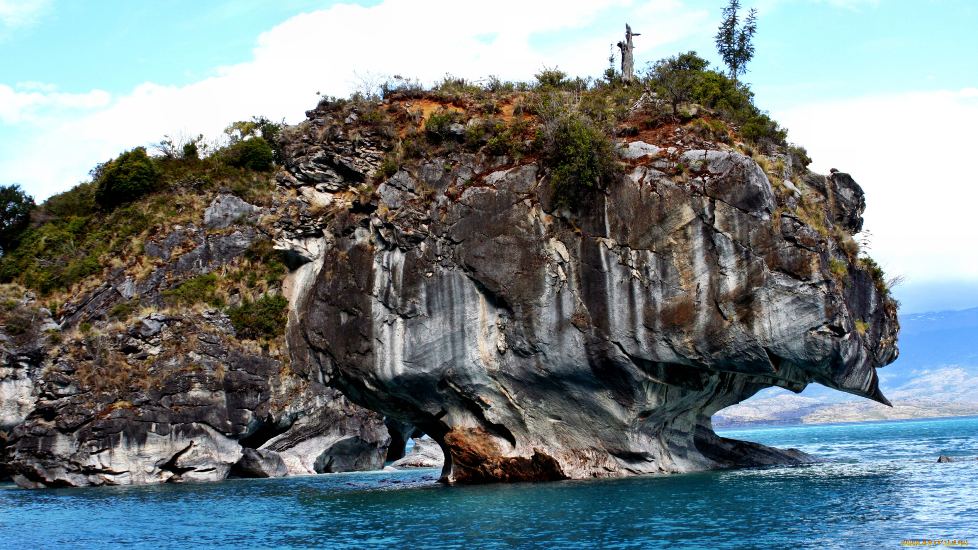 природа, побережье, арка, скала, море