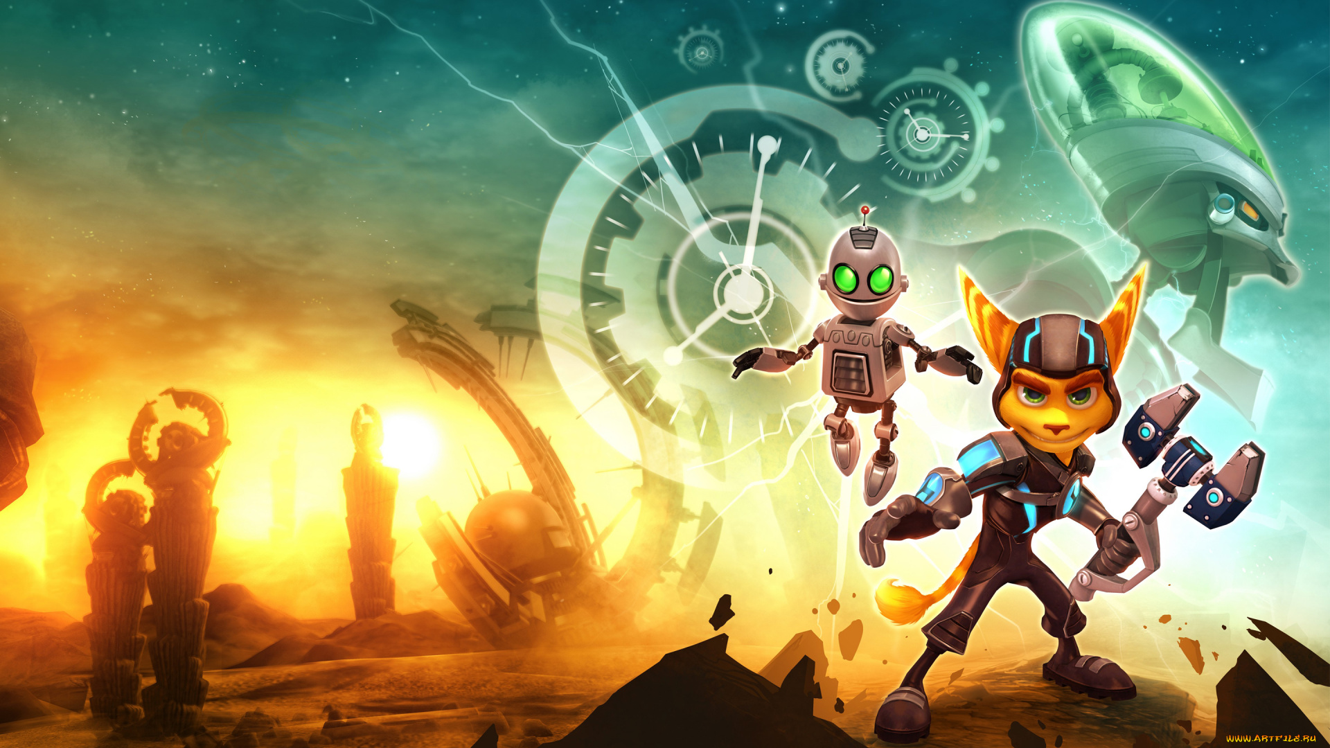 ratchet, clank, future, crack, in, time, видео, игры, робот, оружие, молния