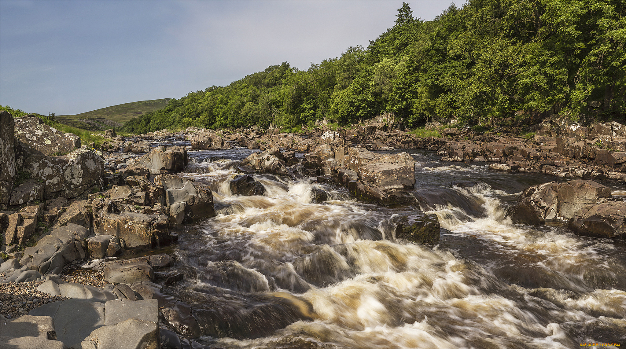 river, tees, england, природа, реки, озера, река, тис, англия, камни, лес