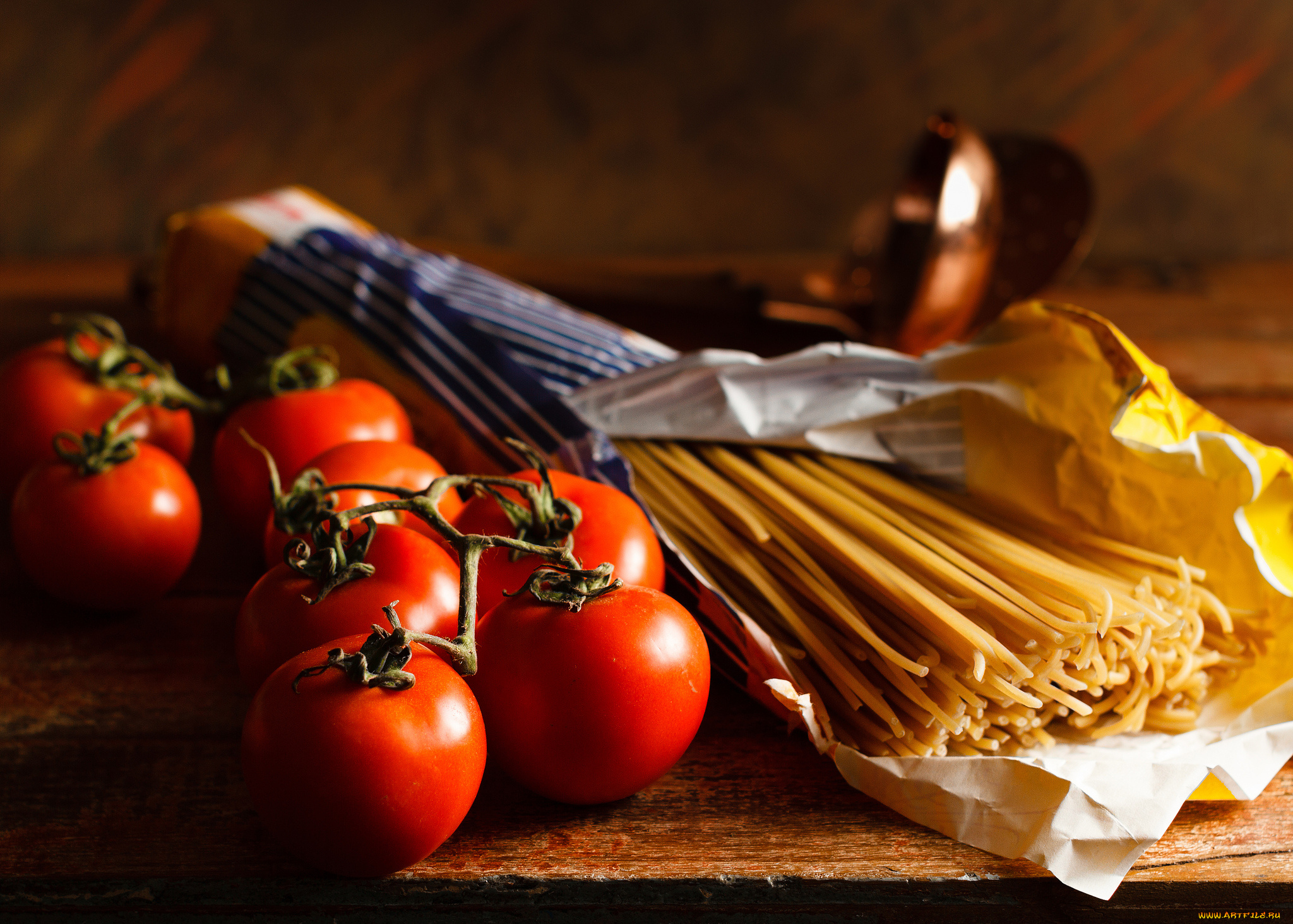 еда, разное, помидоры, спагетти