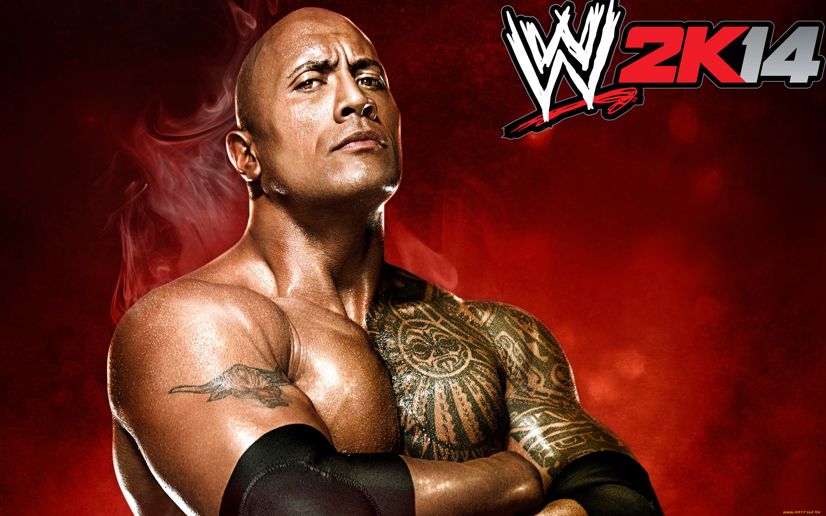 wwe, 2k14, видео, игры, скала, тату