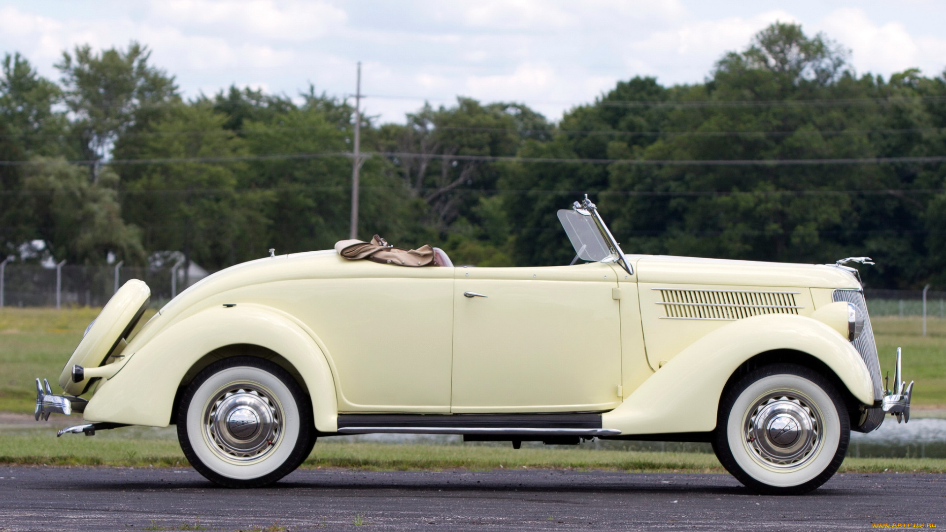 автомобили, классика, 1936г, ford, v8, deluxe, roadster, светлый