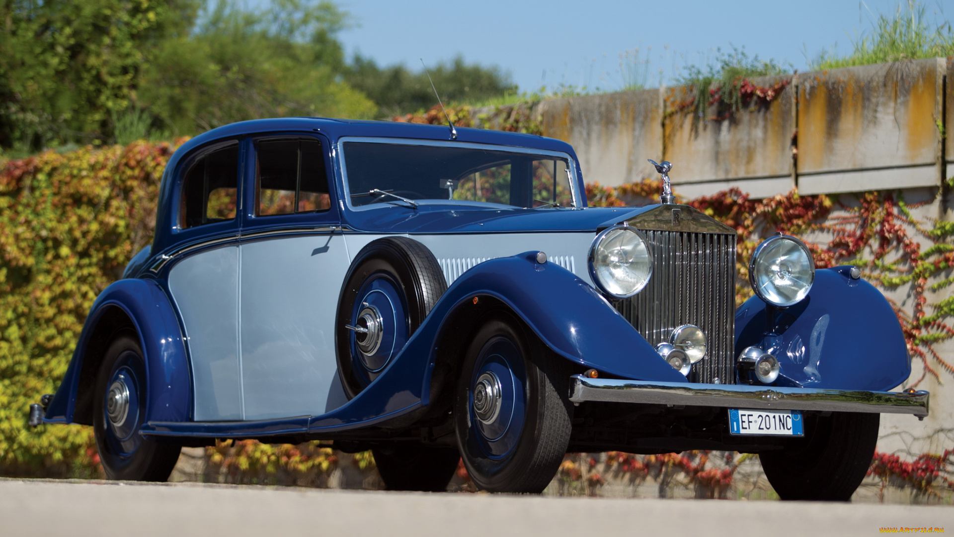 автомобили, классика, rolls-royce, 1934г, saloon, sports, синий, phantom, ii, continental
