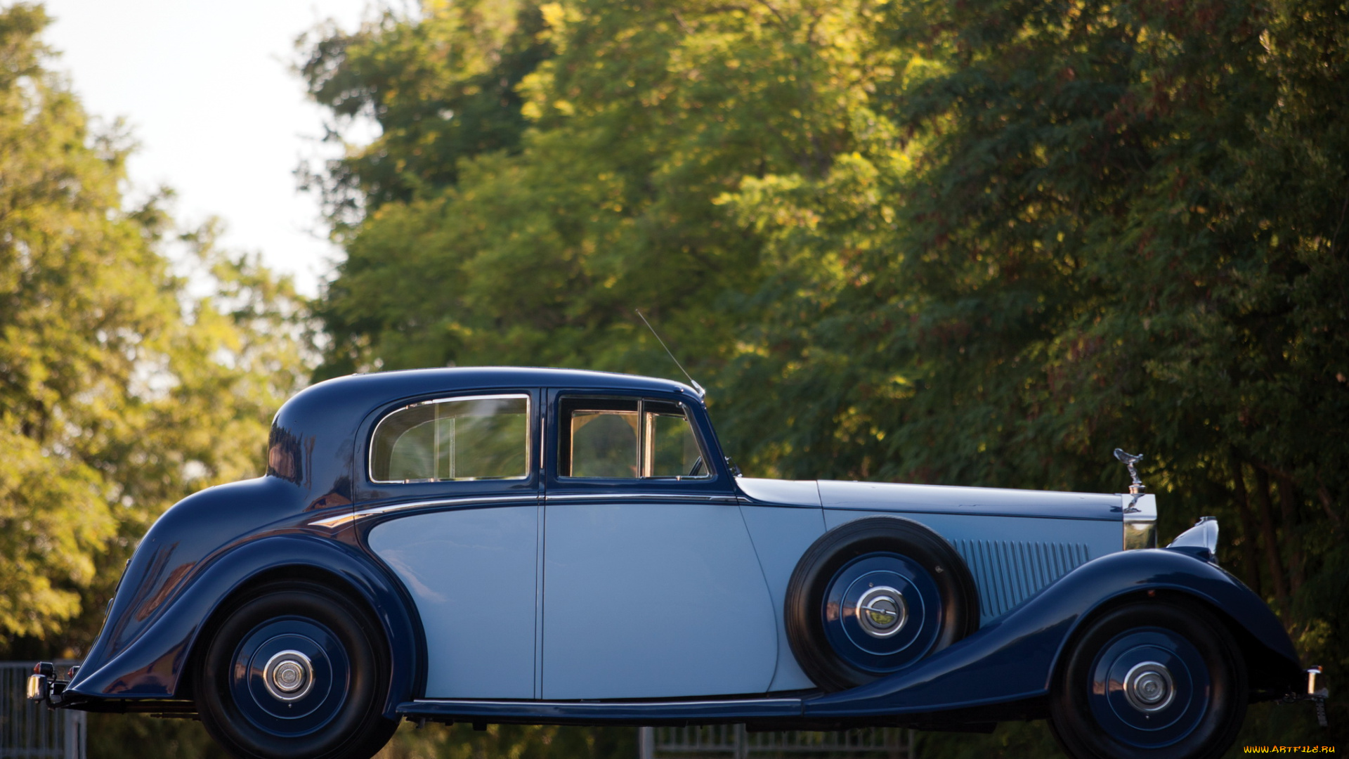 автомобили, классика, sports, continental, phantom, ii, rolls-royce, синий, 1934г, saloon