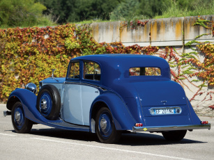 обоя автомобили, классика, phantom, ii, синий, 1934г, sports, rolls-royce, continental, saloon