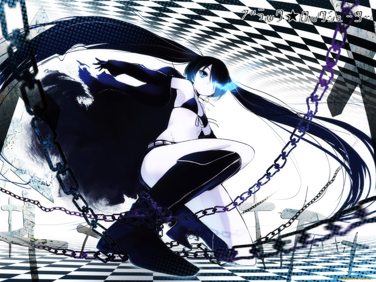 аниме, black, rock, shooter