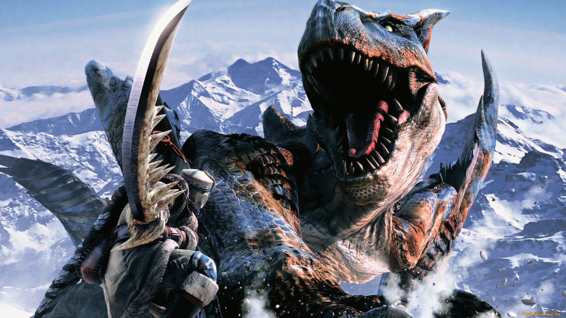 видео, игры, monster, hunter, portable, 2nd, дракон, зима, горы, снег