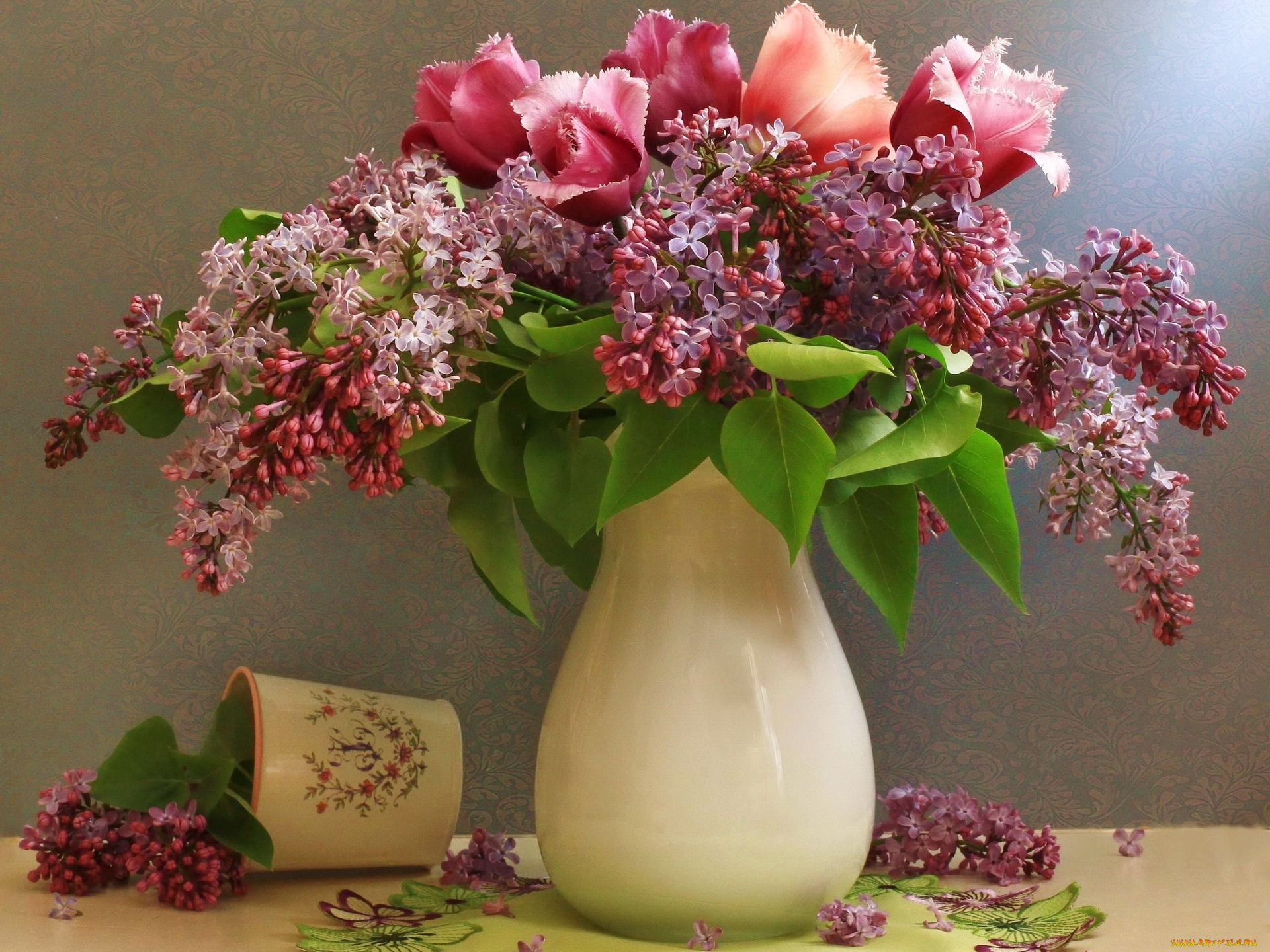 цветы, букеты, композиции, букет, сирень, тюльпаны