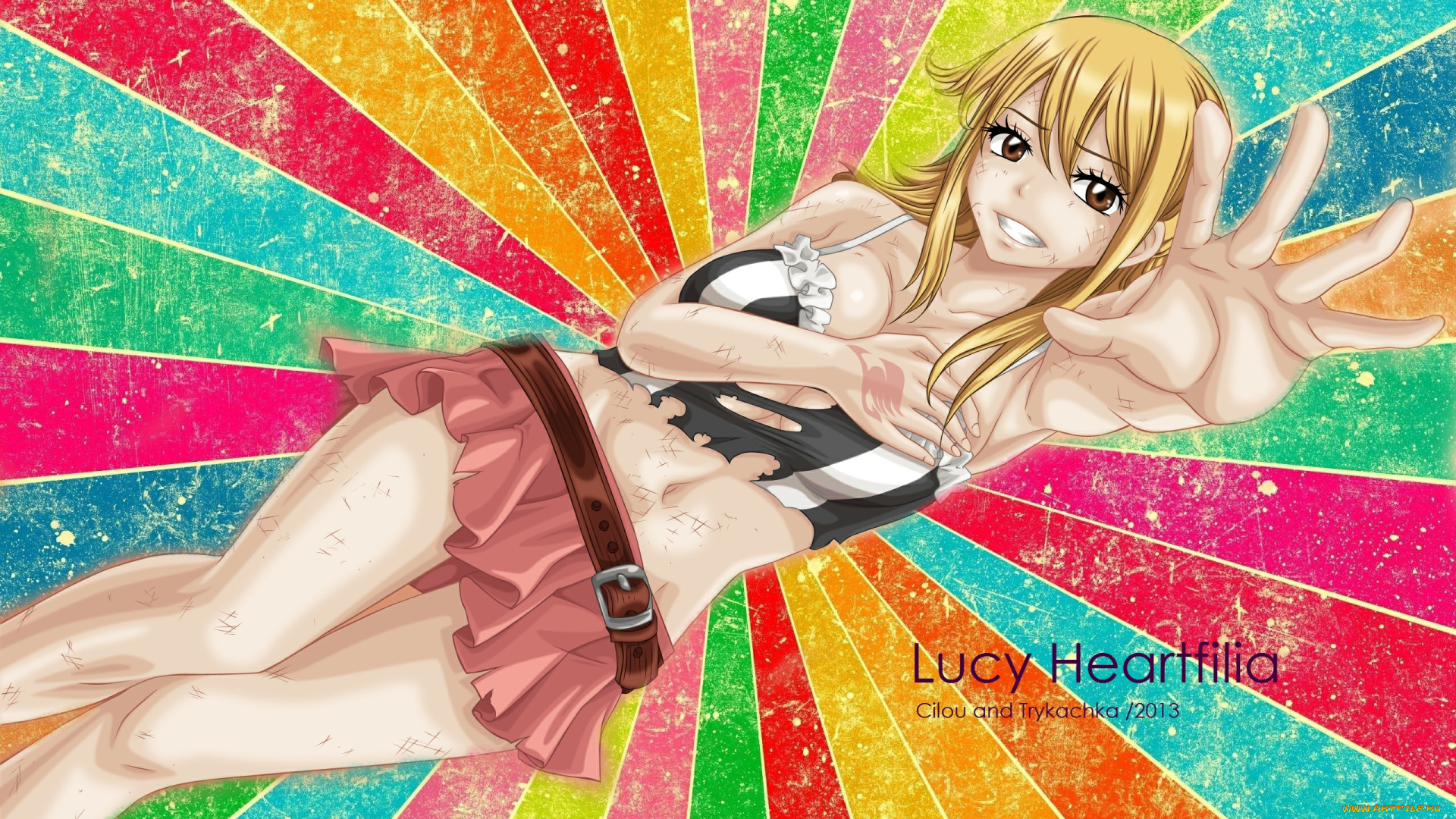 аниме, fairy, tail, юбка, lucy, heartfilia, блондинка