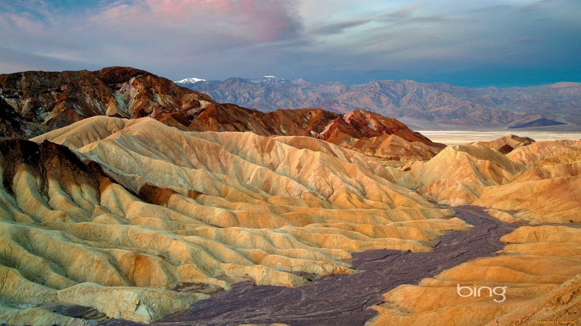 природа, горы, death, valley, national, park, zabriskie, point, usa