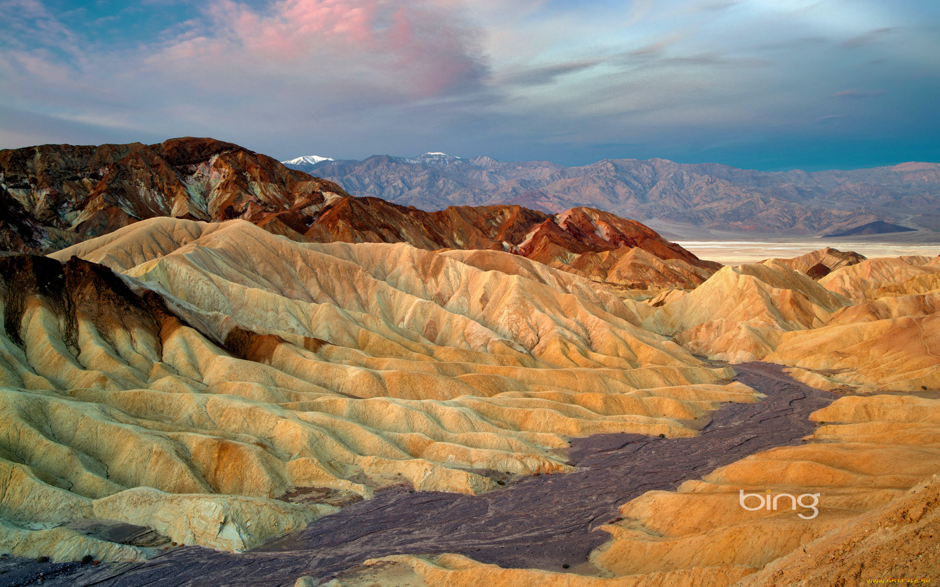 природа, горы, death, valley, national, park, zabriskie, point, usa