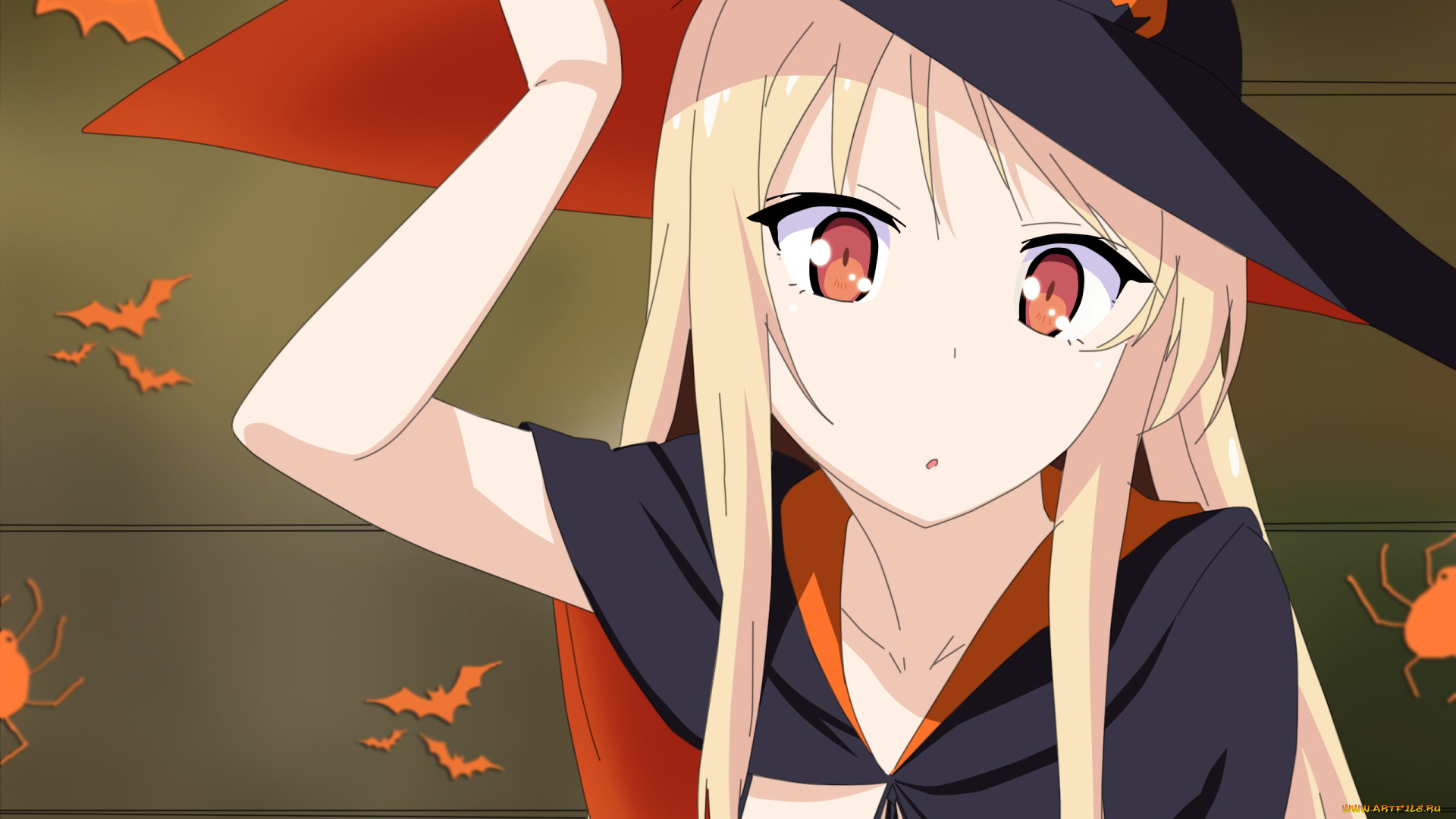 аниме, магия, , колдовство, , halloween, фон, взгляд, шляпа, sakurasou, no, pet, na, kanojo, девушка