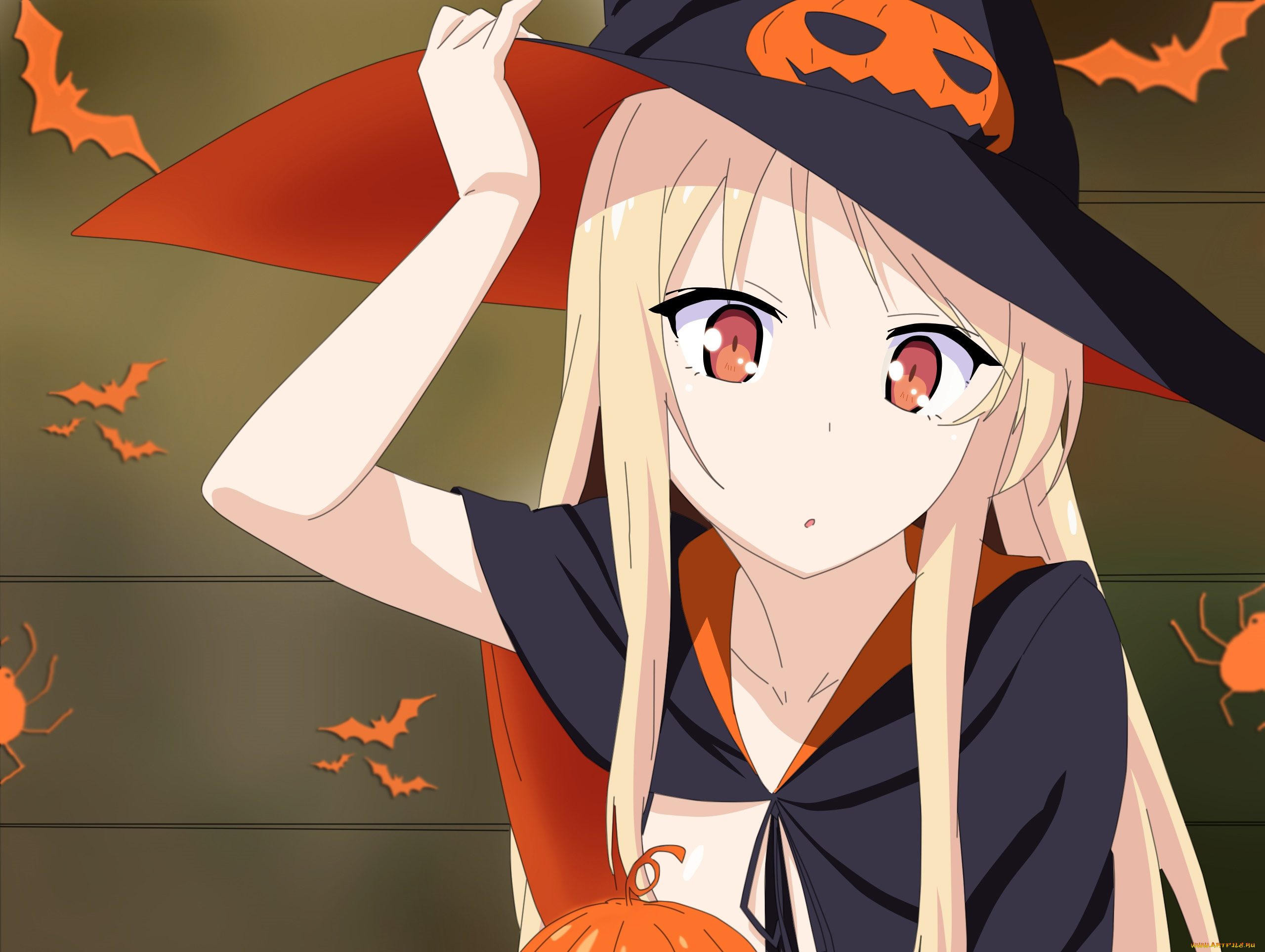 аниме, магия, , колдовство, , halloween, фон, взгляд, шляпа, sakurasou, no, pet, na, kanojo, девушка