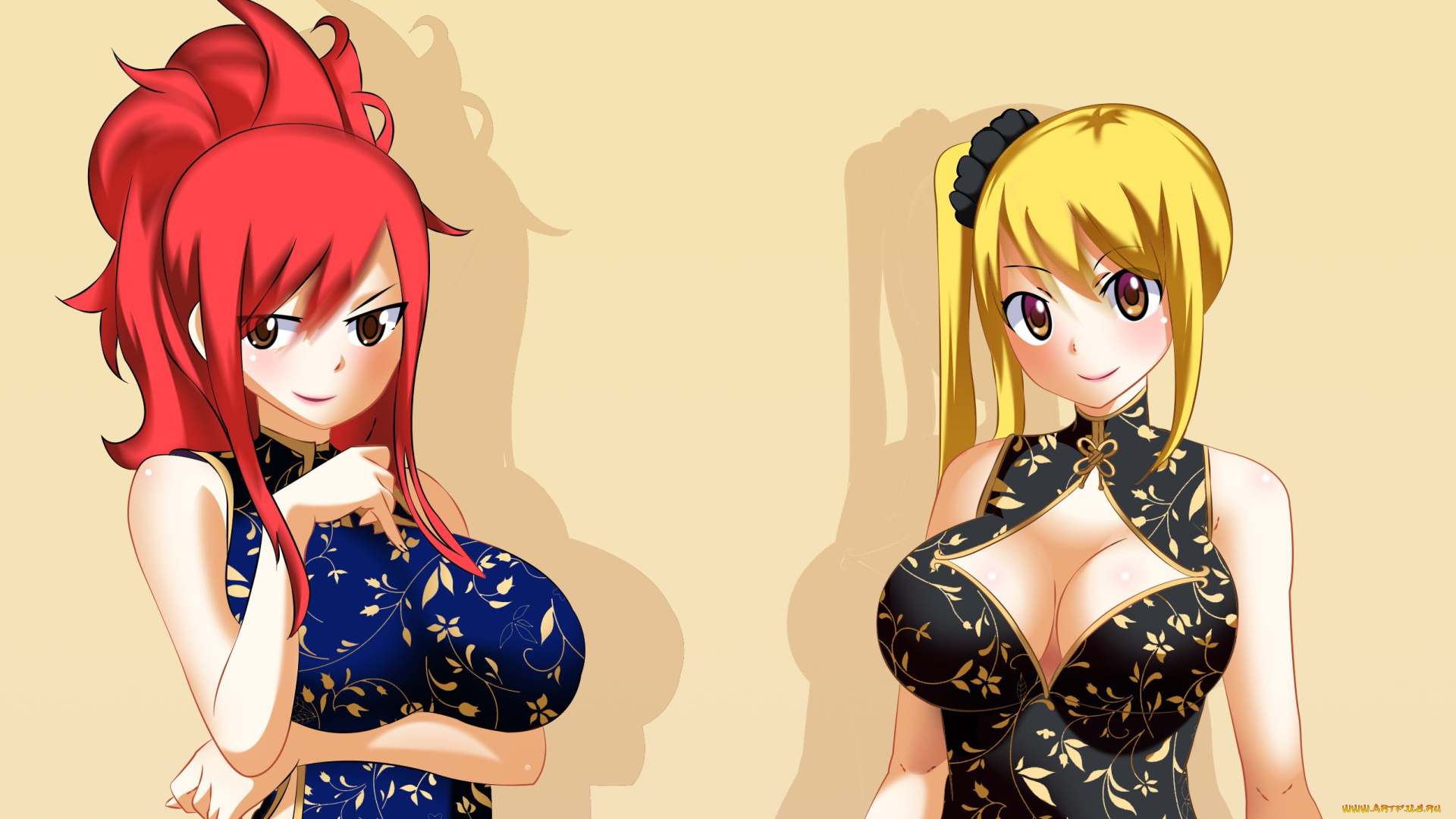 аниме, fairy, tail, llucy, by, sharknex01, erza, mahou