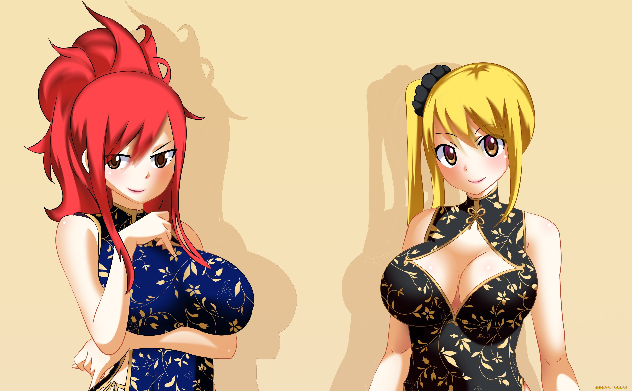 аниме, fairy, tail, llucy, by, sharknex01, erza, mahou