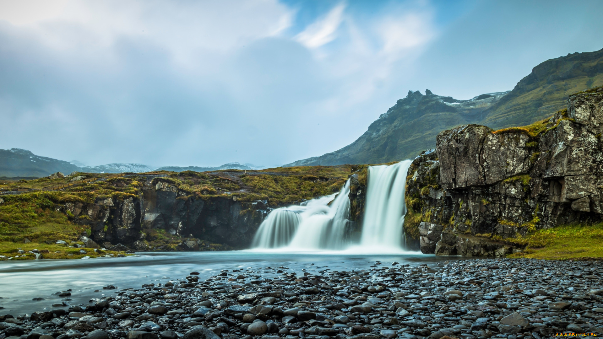 kirkjufellfoss, iceland, природа, водопады