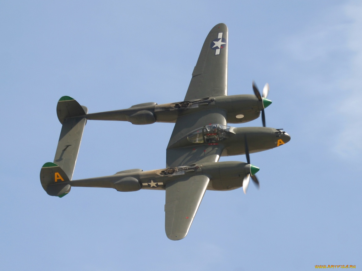 авиация, боевые, самолёты, p-38, lightning