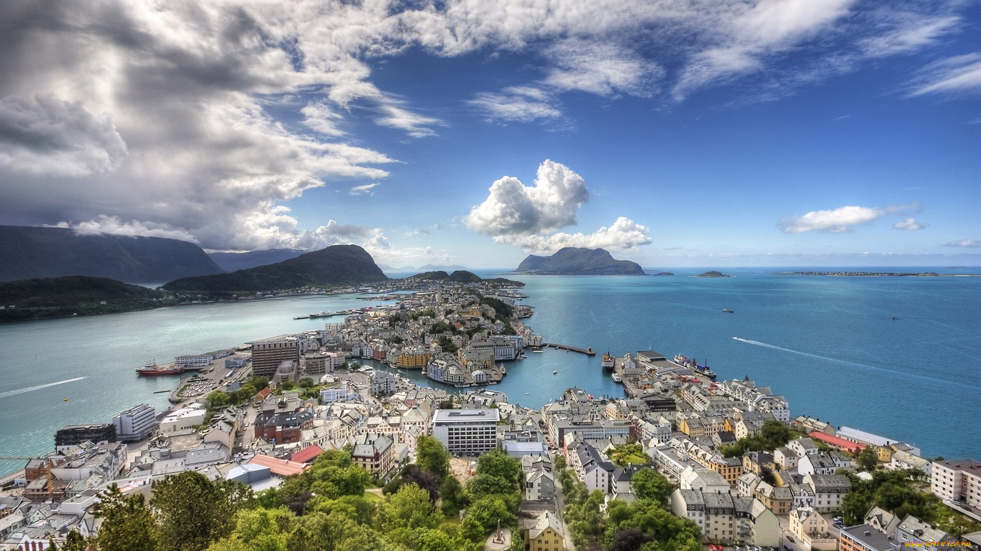 alesund, norway, города, пейзажи