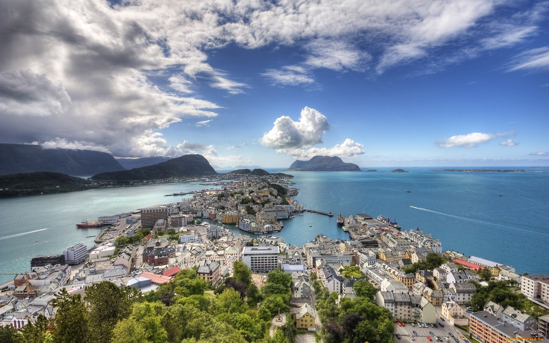 alesund, norway, города, пейзажи