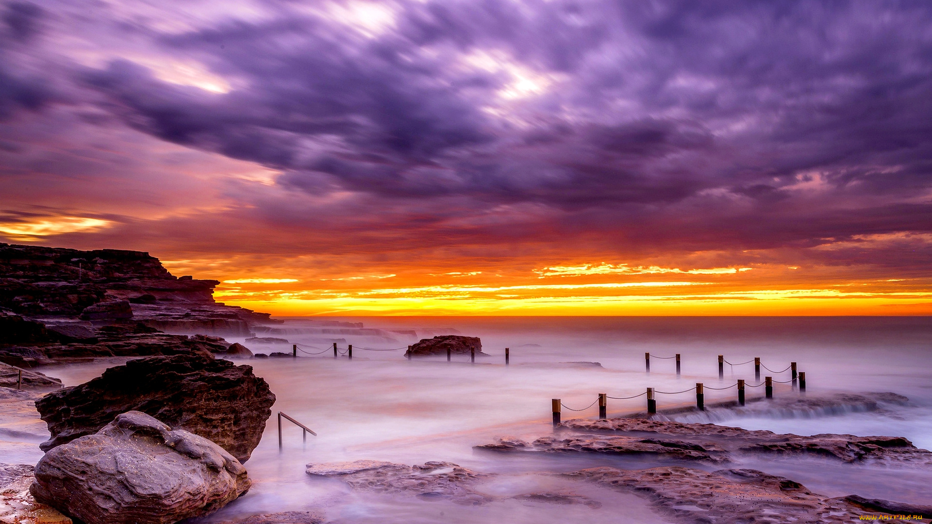 beautiful, horizon, природа, побережье, море, берег, камни, туман