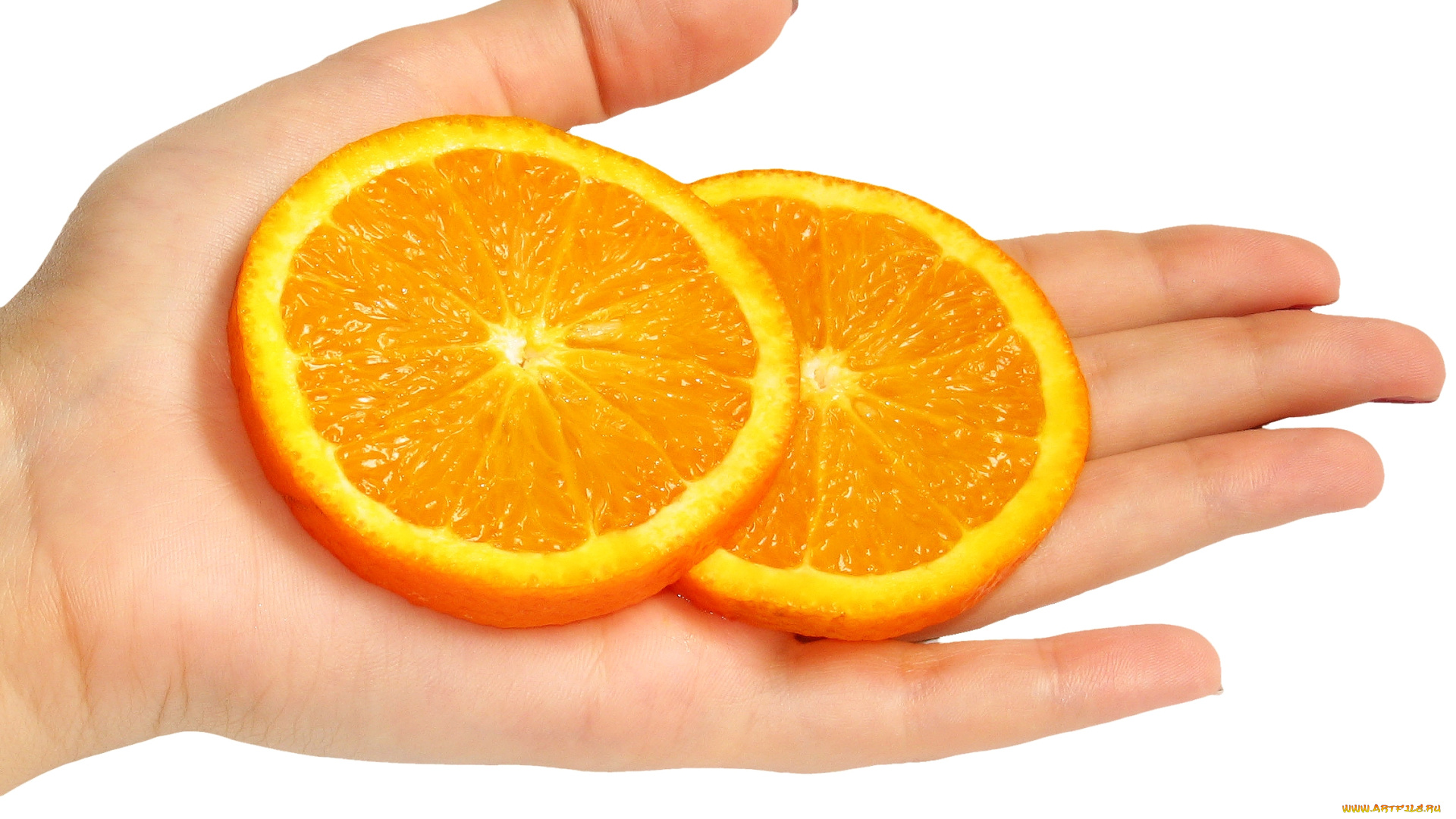 еда, цитрусы, рука, апельсин