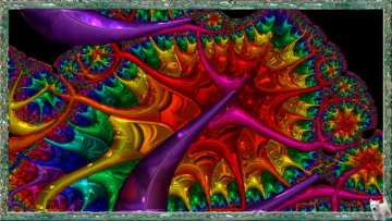 Картинка 3д графика fractal фракталы узор цвета щенок
