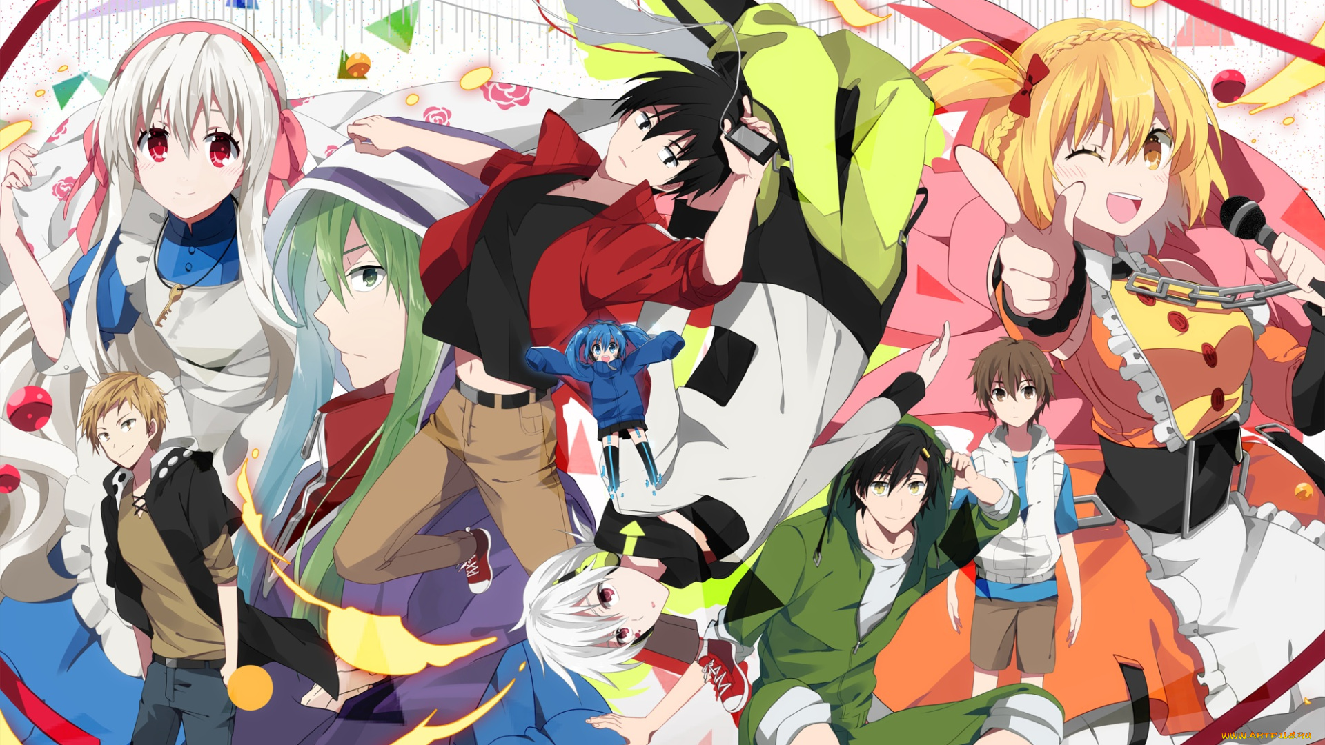 аниме, mekakucity, actors, kisaragi, shintaro, momo, kido, tsubomi, kano, shuuya, amamiya, hibiya, kagerou, project