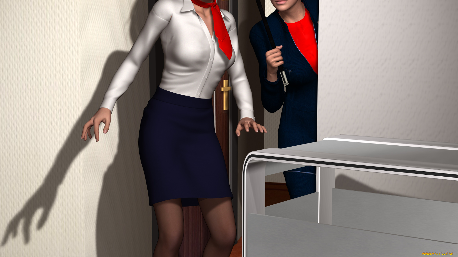 stewardesses, 3д, графика, фантазия, , fantasy, взгляд, девушки